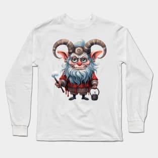 Krampus Watercolor Painting Long Sleeve T-Shirt